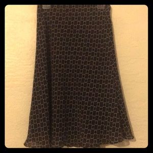 Brown & black geometric pattern skirt
